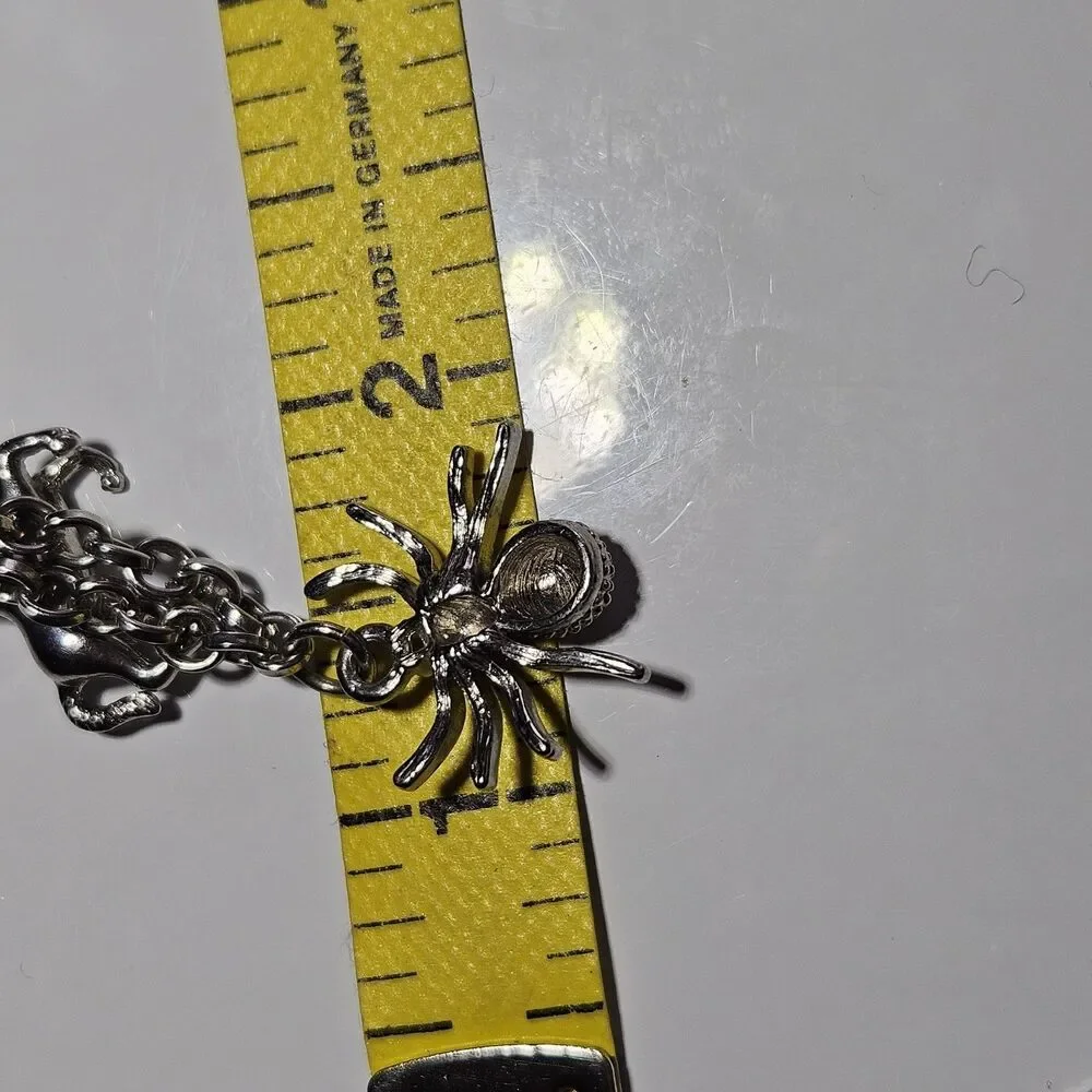Silver Tone Spider Pig Mouse Horse Charm Toggle Bracelet 6